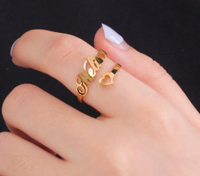 Custom Name Stainless Steel Adjustable Ring