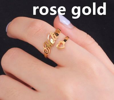 Custom Name Stainless Steel Adjustable Ring