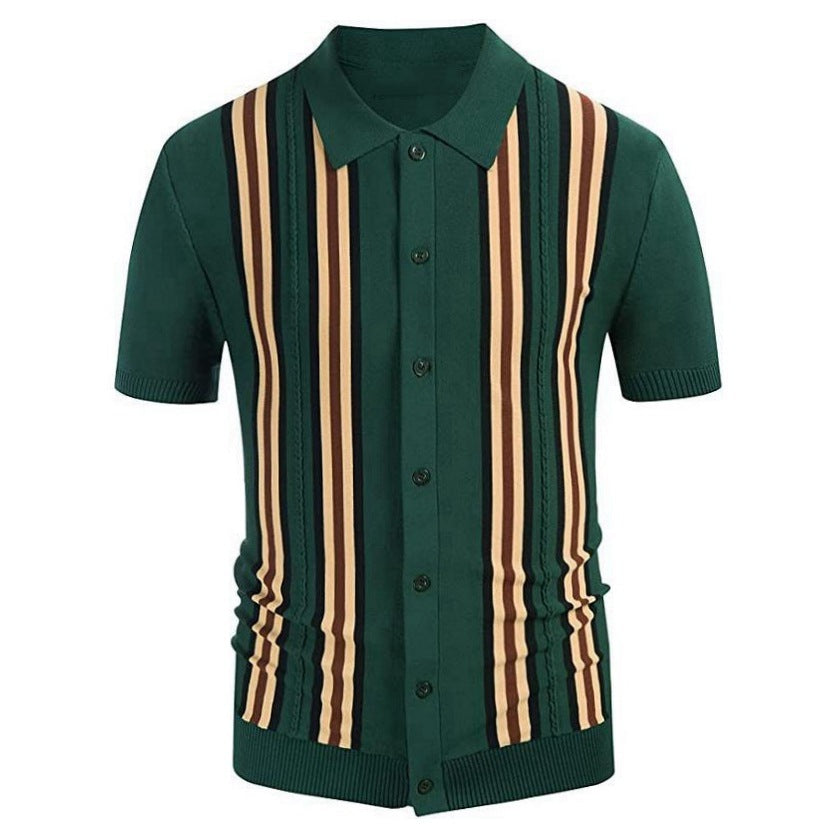 Men’s Slim-Fit Striped Business Sweater