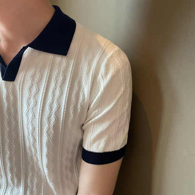 Men’s Trendy V-Lapel Polo Shirt