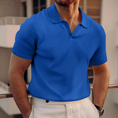 Men’s Slim Fit Waffle Polo T-Shirt
