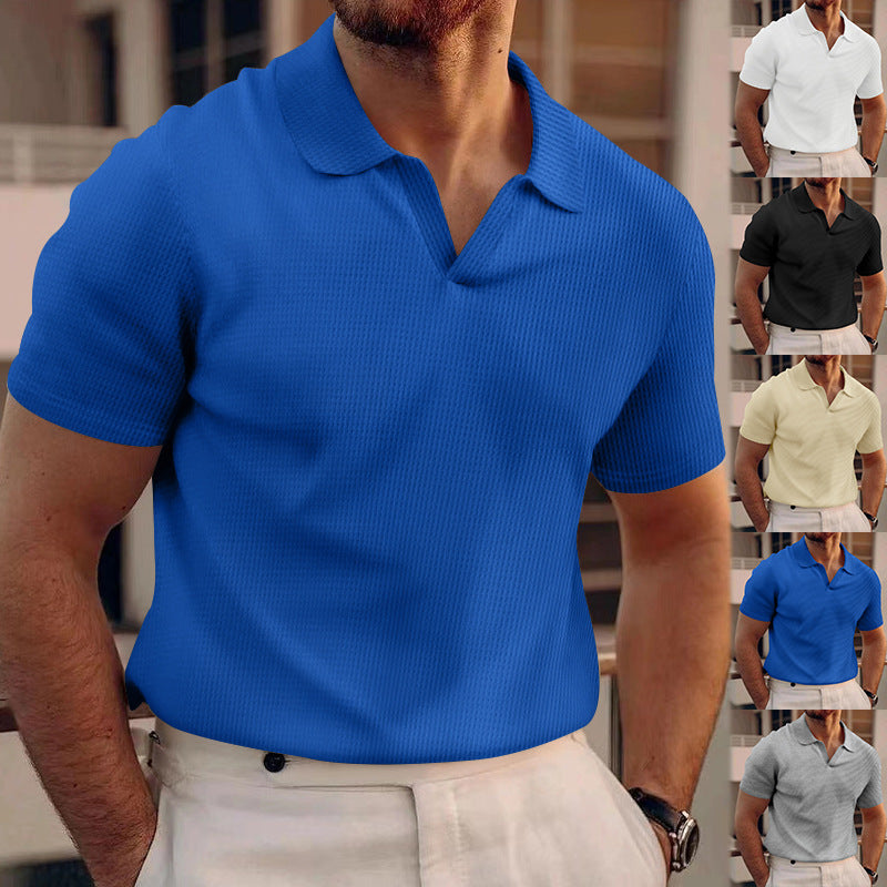 Men’s Slim Fit Waffle Polo T-Shirt
