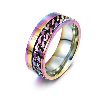 Roman Letter Spinner Ring