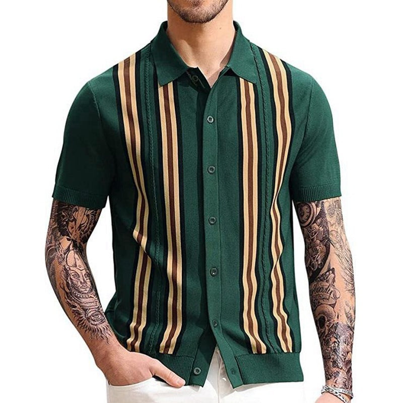 Men’s Slim-Fit Striped Business Sweater
