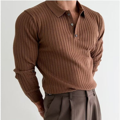 Men’s Slim Fit Long Sleeve Polo Shirt