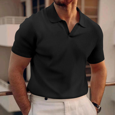 Men’s Slim Fit Waffle Polo T-Shirt
