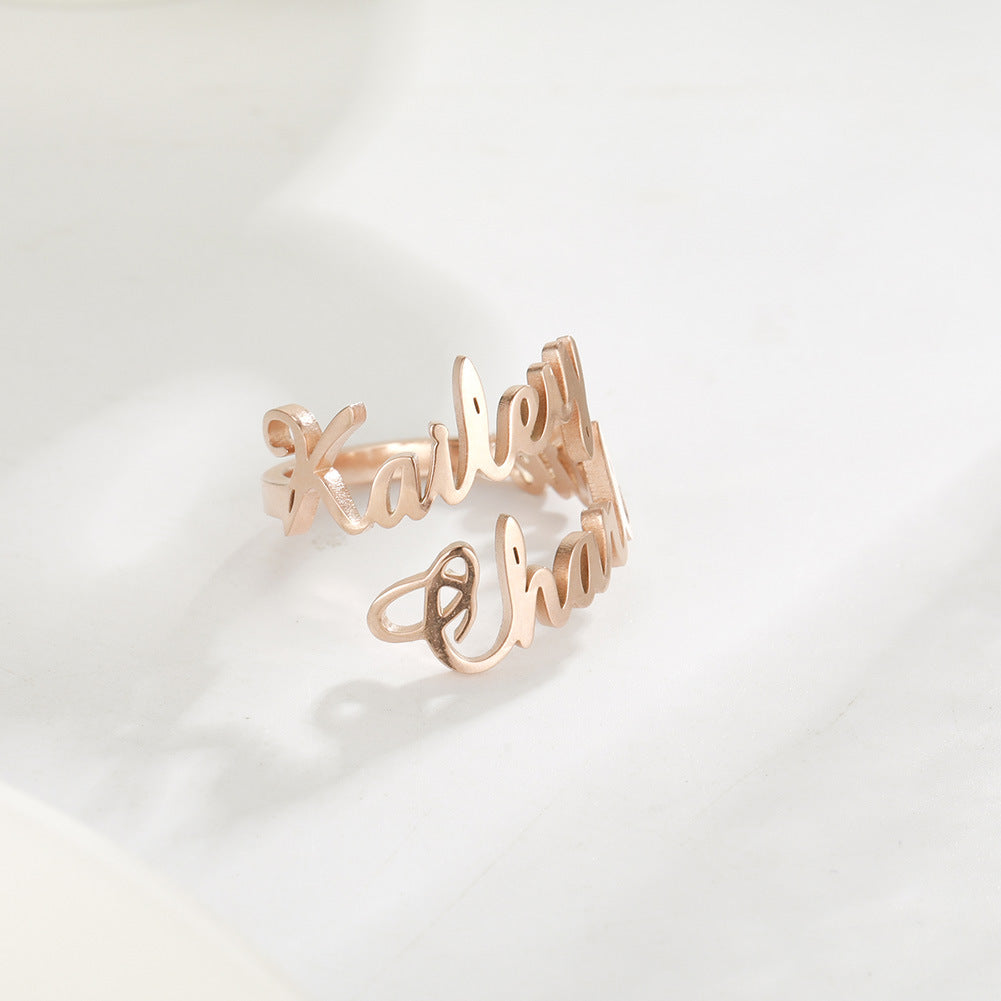 Custom Name Stainless Steel Adjustable Ring