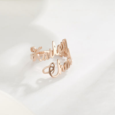 Custom Name Stainless Steel Adjustable Ring