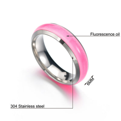 Unisex Stainless Steel Luminous Ring