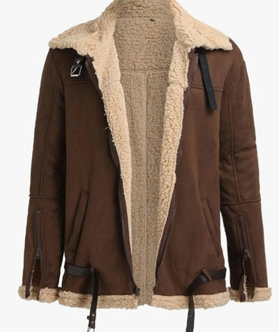 Men’s Thickened Faux Leather Fur Coat