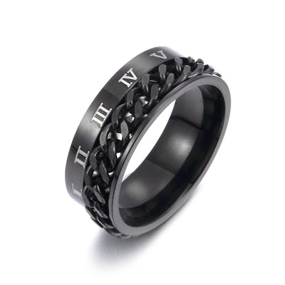 Roman Letter Spinner Ring