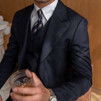 Men’s Slim-Fit Striped Suit Jacket