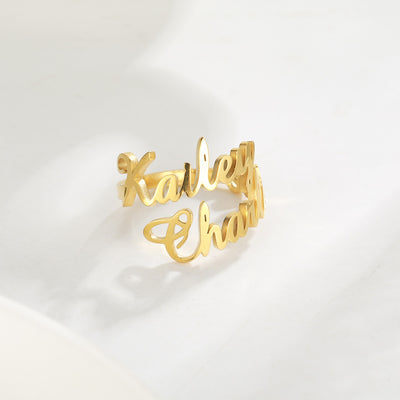 Custom Name Stainless Steel Adjustable Ring