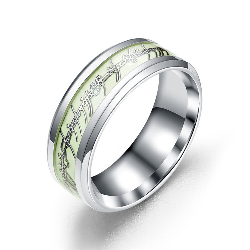 Unisex Stainless Steel Luminous Ring