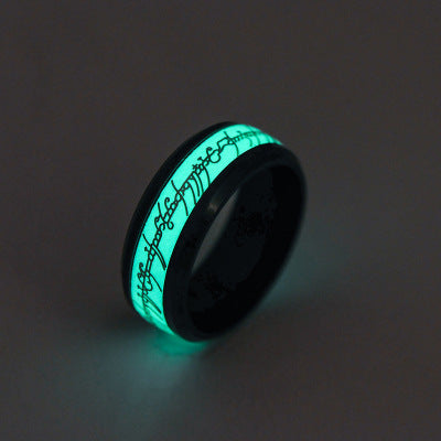 Unisex Stainless Steel Luminous Ring