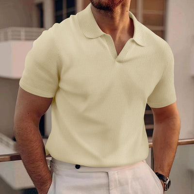 Men’s Slim Fit Waffle Polo T-Shirt