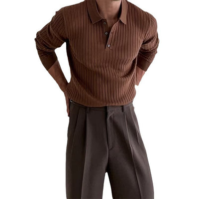 Men’s Slim Fit Long Sleeve Polo Shirt