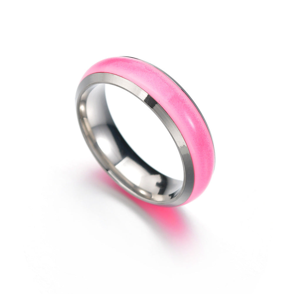 Unisex Stainless Steel Luminous Ring
