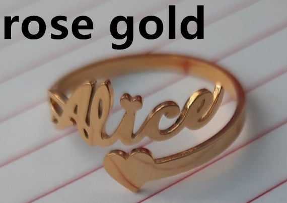 Custom Name Stainless Steel Adjustable Ring