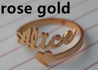 Custom Name Stainless Steel Adjustable Ring