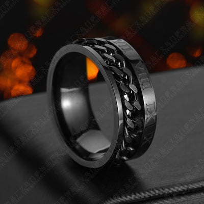 Roman Letter Spinner Ring