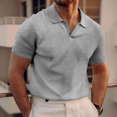 Men’s Slim Fit Waffle Polo T-Shirt