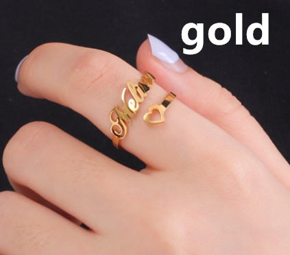 Custom Name Stainless Steel Adjustable Ring