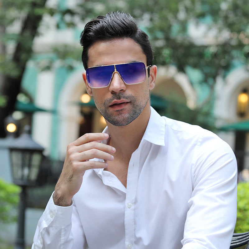 Oversized Metal Square Sunglasses UV400 Unisex