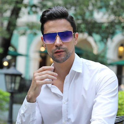 Oversized Metal Square Sunglasses UV400 Unisex