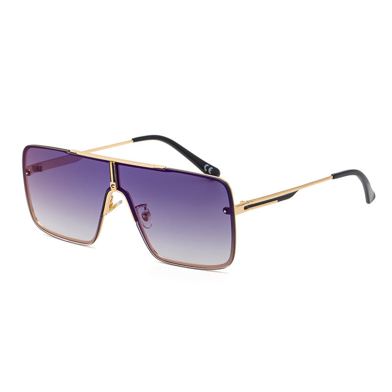Oversized Metal Square Sunglasses UV400 Unisex