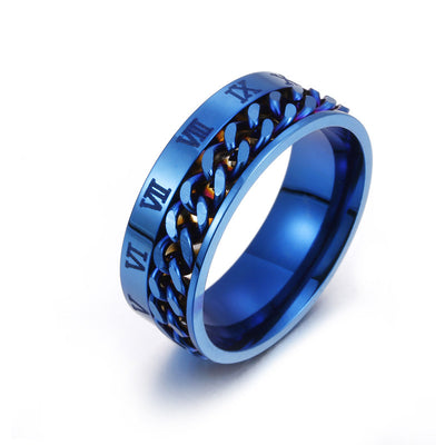 Roman Letter Spinner Ring
