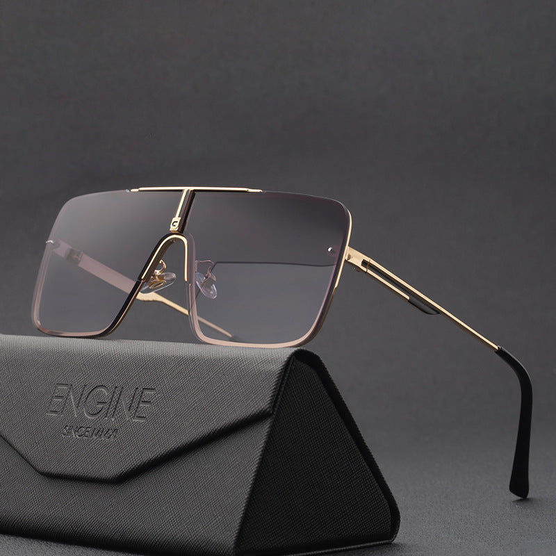 Oversized Metal Square Sunglasses UV400 Unisex