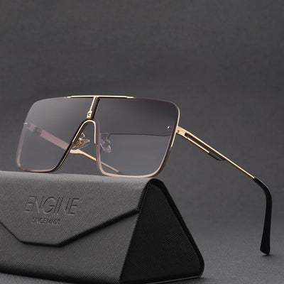 Oversized Metal Square Sunglasses UV400 Unisex