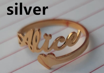 Custom Name Stainless Steel Adjustable Ring