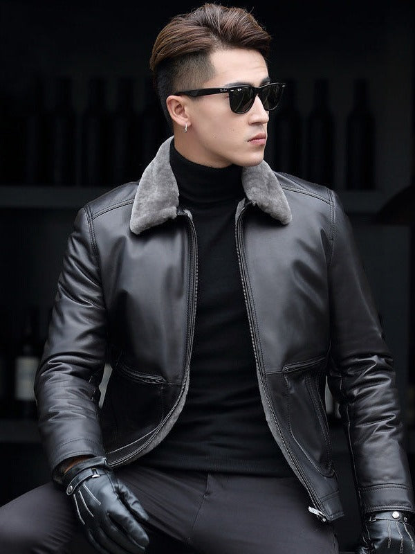 Men’s PU Leather Motorcycle Jacket