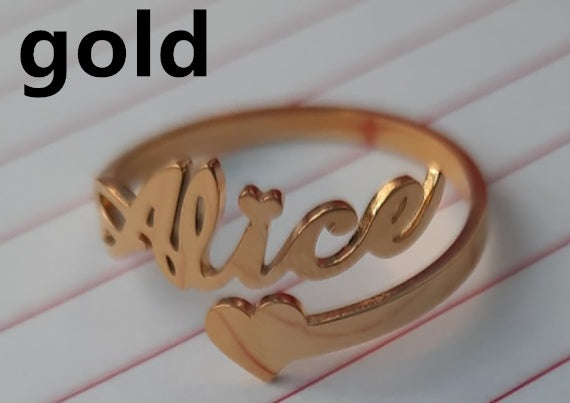 Custom Name Stainless Steel Adjustable Ring