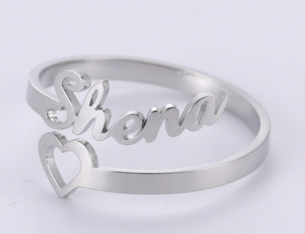Custom Name Stainless Steel Adjustable Ring