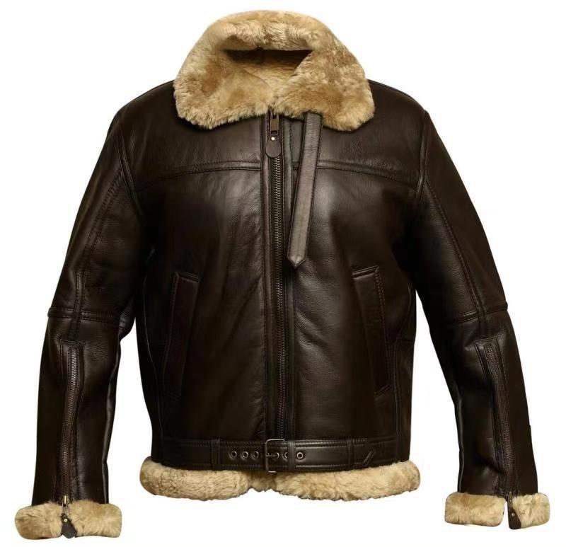 Men’s Thickened Faux Leather Fur Coat