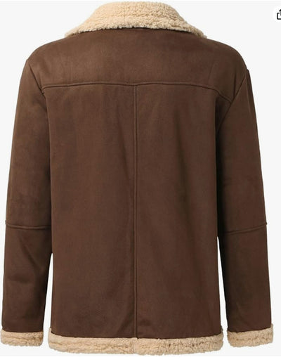 Men’s Thickened Faux Leather Fur Coat