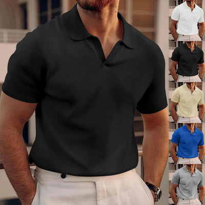 Men’s Slim Fit Waffle Polo T-Shirt