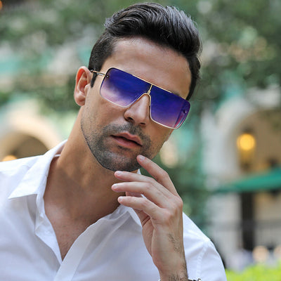 Oversized Metal Square Sunglasses UV400 Unisex